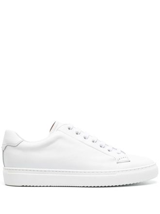 Doucal's lace-up leather sneakers - White