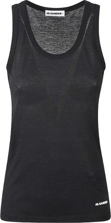 Jil Sander Womens 100% Cotton Top - Black - Size Medium