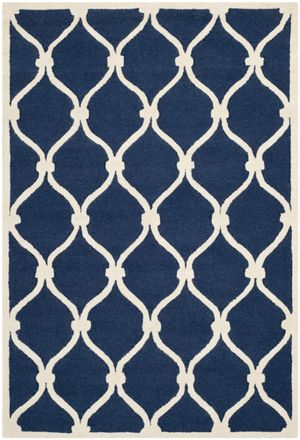 Safavieh Alfombra lana blu scuro/neutrale 152 x 244 cm