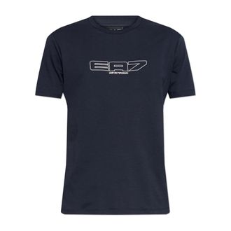 Emporio Armani T-Shirts, male, Blue, Size: XL Logo T-Shirt