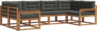 vidaXL Conjunto De Sof&aacute;s De Exterior 6 Uds. Natural Y Antracita Vidaxl
