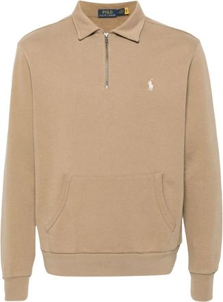 Polo Ralph Lauren Beige Half-Zip Jersey Sweatshirt