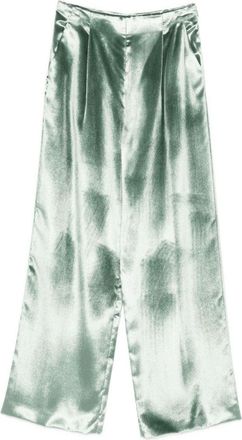 Alberta Ferretti Wide-Leg Trousers In Shiny Viscose