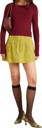 Damson Madder Glinda Ruffle Mini Skirt In Golden Lime
