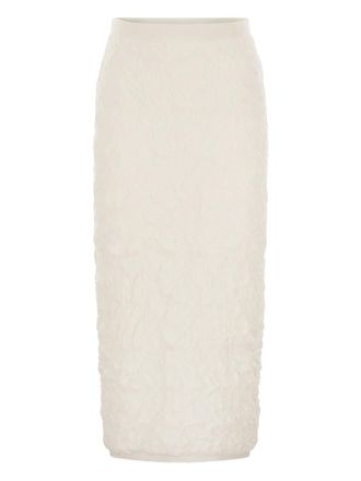 Fabiana Filippi embossed skirt - Neutrals