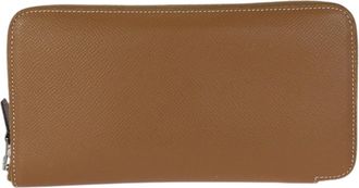 Herm&egrave;s Gold Brown Epsom Leather Long Wallet (Bi-Fold) (Pre-Owned)