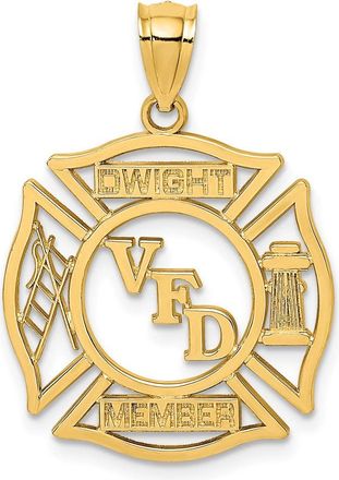 Diamond2Deal 10k Yellow Gold VFD DWIGHT MEMBER In Shield Charm Pendant