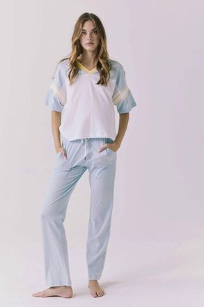 Chaser Palmer Short Sleeve Tee In White/ Mineral Butter