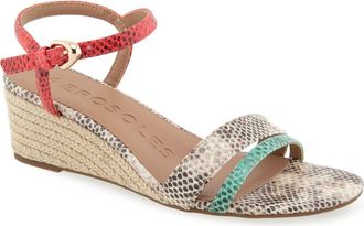 Aerosoles Witt Wedge Sandal in Multi Color Roccia Faux Snake at Nordstrom Rack, Size 8.5