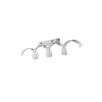 Luce-Ambiente-Design Led Helix Ceiling Light in White and Silver Aluminum 20w 4000k (Natural Light)