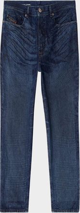 Diesel Men & apos;s D-2023 Stonewashed Check Denim Straight-Leg Jeans