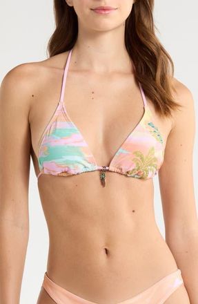 Rip Curl Topanga Canyon Triangle Bikini Top in Peach at Nordstrom, Size Xx-Small