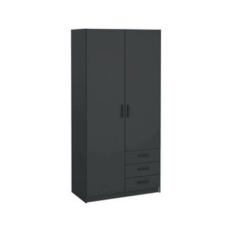 Dmora Dmora - Armario 2 Puertas Sultani, Muebles De Dormitorio, Vestidor, Armario De Ropa, 99x50 H200 Cm, Gris