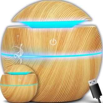 No Brand Difusor De Aroma Ultras&oacute;nico Con Iluminaci&oacute;n Led De Colores, Usb, Humidificador De 150 Ml, Difusor De Aceites Esenciales Silencioso Para Dormitorio Y 