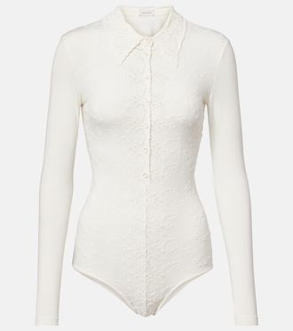 Magda Butrym Embroidered cotton-blend bodysuit