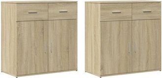 vidaXL Sideboards 2 pcs Sonoma Oak 79x38x80 cm Engineered Wood vidaXL