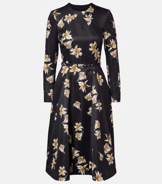 Emilia Wickstead Uccellina floral duchess satin midi dress