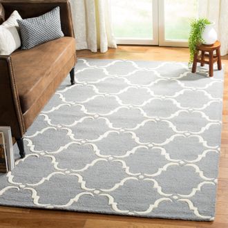 Safavieh Cambridge Hand Made Area Rug, Dark Grey / Ivory Contemporary Style Non-Shedding