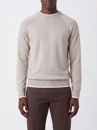 Eleventy Long-Sleeved Crewneck Jumper in Pure Wool with Ribbed Trims