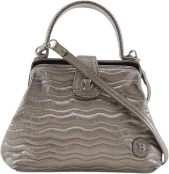 Bally Pre-owned Leren Schoudertas - Dames - Vintage Handtas - Grijs - ONE Size - Leer - Vintage