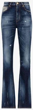 Roberto Cavalli Animalier Patchwork Print Jeans, Brand Size 44 ( US Size 10 )