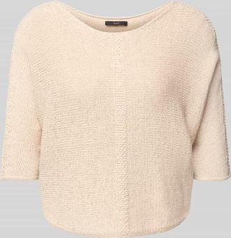 Oui Strickpullover mit 1/2-Arm in Beige, Größe 36
