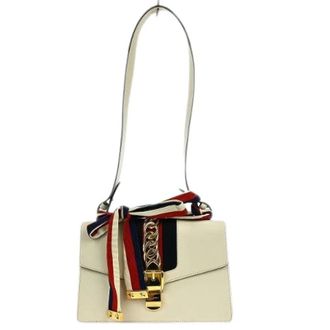 Gucci Pre-owned Shoulder Bags, female, White, Size: ONE SIZE Pre-owned Leather Shoulder Bag