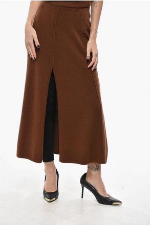 Ermanno Scervino Knitted Midi Skirt with Front Split size Xs