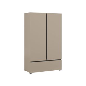 Petits Meubles Armario peque&ntilde;o 2 puertas 1 caj&oacute;n paneles laminados topo