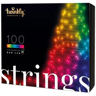 Twinkly Strings - Aplicaci&oacute;n Controlada Led String Light Con 100 Leds Rgb. 8 Metros. Cable Negro. Interior Y Exterior - Twinkly