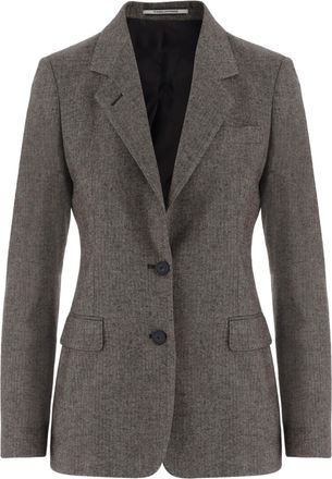 Tagliatore Wool-Blend Jacket with Herringbone Pattern