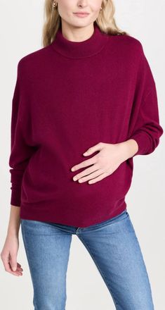 Hatch Estella Cashmere Turtleneck Sweater In Red