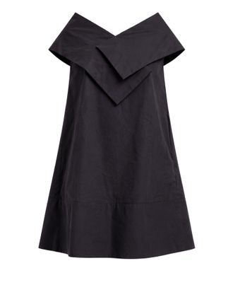 Meimeij Black Cotton Mini Womens Dress
