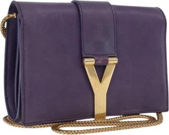 Saint Laurent Pre-owned Vintage Schoudertas - Dames - Vintage Schoudertas - Paars - ONE Size - Leer - Vintage