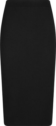 Elisabetta Franchi Fitted Midi Skirt with Gold Accented Back Zip