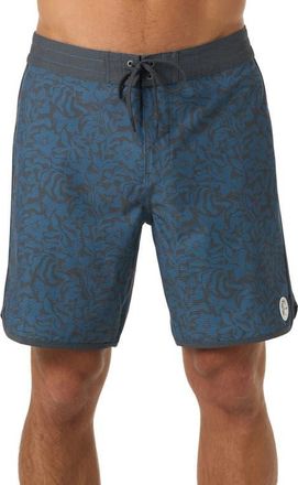 O'Neill OG Print Scallop Board Shorts in Blue Fusion Two at Nordstrom, Size 30