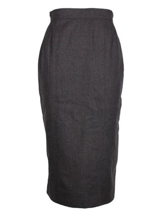 Chanel Gonna midi con bottone - Grigio