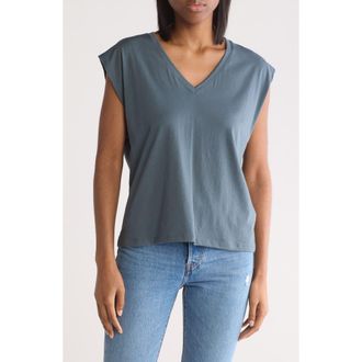 Nordstrom V-Neck Pima Cotton T-Shirt in Blue Slate at Nordstrom Rack, Size Xx-Small