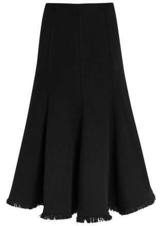 Gabriela Hearst Patterson Wool and Cashmere-blend Midi Skirt - Black - 44 (UK12 / M)