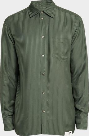 Golden Goose Mens Vertical Stripe Pocket Button-Down Shirt