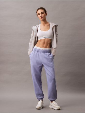 Calvin Klein Womens Archive Logo Fleece Joggers - Purple - XS