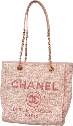 Chanel Pink Raffia Tote Bag (Pre-Owned)