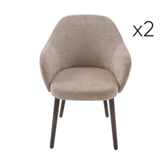 Signature Lote de 2 sillones bridge de tela color topo - P52 cm