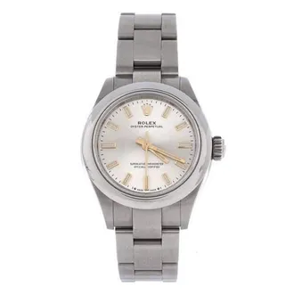 Rolex Oyster Perpetual Automatic Watch Stainless Steel 28 in Metallic Silver at Nordstrom