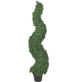 Beliani Beliani - Planta Artificial En Maceta Uso Interior Exterior Decoraci&oacute;n De Pl&aacute;stico Maceta Negra 120 Cm Spiral Tree