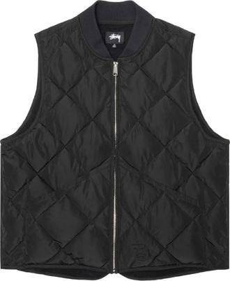 St&uuml;ssy Gewatteerde bodywarmer - Zwart