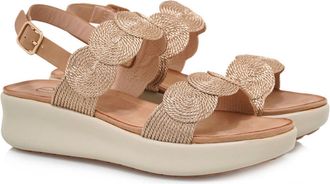 Ex&eacute; Womens Strass Wedge Sandal In Gold