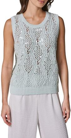 DKNY Open Stitch Sequin Sweater in Skylight at Nordstrom, Size X-Small