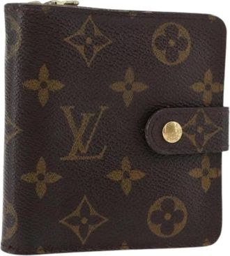Louis Vuitton Pre-owned Wallets, female, Brown, Size: ONE SIZE Pre-owned Compact Zip Wallet