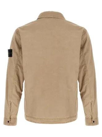 Stone Island Garment-Dyed Cotton Canvas Overshirt - Beige